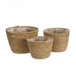Handwoven Straw Flower Pot Covers: Indoor & Outdoor Plant Decor