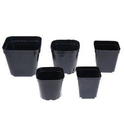 10 Creative Small Square Black Plastic Flower Pots for Succulents & Vegetables