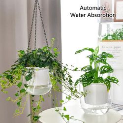 Hanging Flowerpot: Self-Watering Planter for Hydroponic Soil Cultivation - Thickened Plastic, Easy and Efficient Gardeni