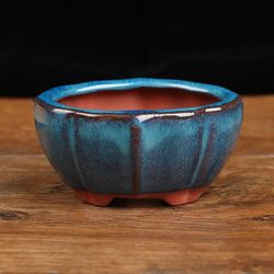 Ceramic Bonsai Flowerpot: Authentic Chinese Style Craft for Home Decor - 7.5*5.7*4cm