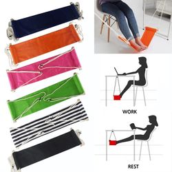Portable Foot Hammock Strap: Rest Your Feet Anywhere with 2 Hook Polyester Desk Hanger for Hanging Chairs - Office Leg H