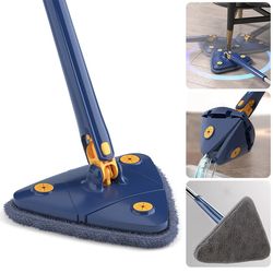 Telescopic Triangle Mop: Self-Wringing, Extended, Squeeze-Free, Rotating Household Cleaning Tool