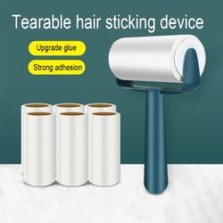 Effective Pet Hair Remover: Tearable Roll Sticky Roller Brush for Clothes, Carpet & Plush - Household Cleaning Essential