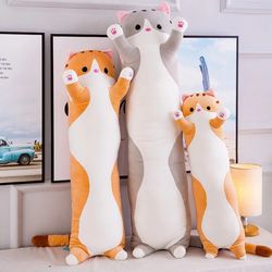 Soft Long Cat Pillow: 50/70/90/110/130cm Plush Toy for Home, Office, Nap, & Gifts