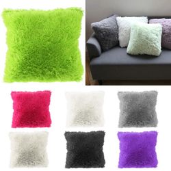 Soft Faux Fur Pillowcase Plush Cushion Cover | Pink Blue Purple | Warm Living Room & Bedroom Decor | Sofa Throw Pillow C