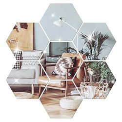 Hexagon Acrylic Mirror Wall Sticker DIY Home Decor: 6/12-Piece Set