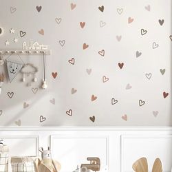 36pcs Bohemian Heart Wall Stickers: Home Decor for Living Room, Bedroom & Nursery