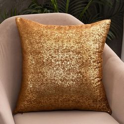 golden velvet cushion cover :luxury fashion for sofa deacor - pillow case design
