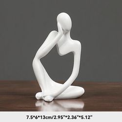 Sand Color Abstract Thinker Sculpture: Nordic Living Room Decor