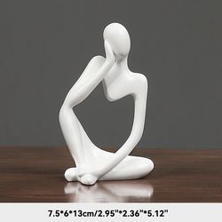 sand color abstract thinker sculpture: nordic living room decor