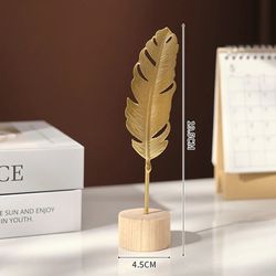 golden ginkgo leaf metal model: manual desktop crafts & ornaments