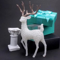 Luxury Gold Deer Statue: Reindeer Figurines for Christmas Decor