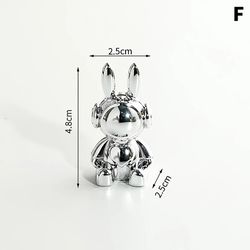 mini cute bear figurines: gold & silver cartoon animal decor