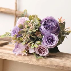White Silk Roses: Wedding & Home Autumn Decor - Luxury Fake Flower Bouquet