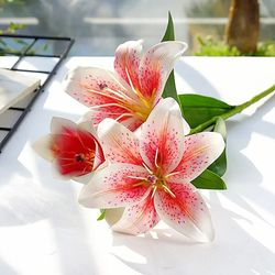 lily branch plastic fake flower wedding decor & photography props