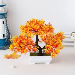Artificial Bonsai Tree Pot - Fake Plant Decoration for Home & Garden