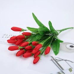 silk lavender tulips bouquet - artificial flowers for home decor