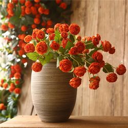 Silk Ranunculus Roses: High-End Wedding Decoration & Bridal Room Decor