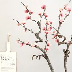 Pink Winter Plum Branch Artificial Flower: Home Decor