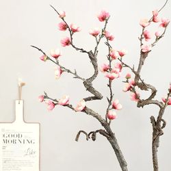 pink winter plum branch artificial flower: home decor