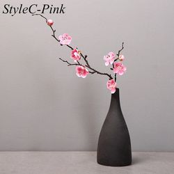 elegant cherry red silk flower: chinese style small winter plum artificial plant for home decor