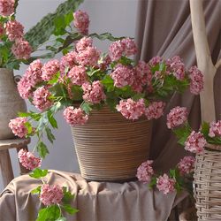 Silk Hydrangea Branch with 3 Heads: Wedding Home Decor