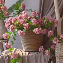 silk hydrangea branch with 3 heads: wedding home decor