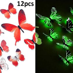 glowing butterfly wall stickers: bedroom & living room decor