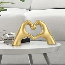 modern art sculpture: heart finger statue - personalized home decor