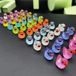 50pcs luminous mini ducks: glow-in-the-dark figurines for fairy gardens