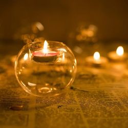 round hollow glass candle holder: elegant european decor for christmas, weddings, parties
