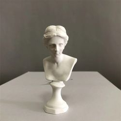 resin david statue mini head: norse mythology music artist figure - european modern art sculpture