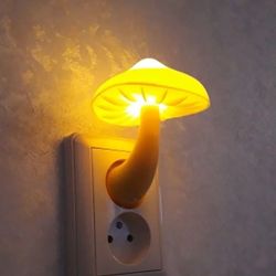 Led Mushroom Night Light: Warm White, Light Sensor, Bedroom Decor