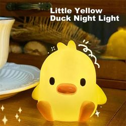 cute cartoon duck night light: nerdy animal bedside lamp & sleep aid