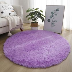 soft anti-skid shaggy rug: 40/60/80cm round, winter tie dye print
