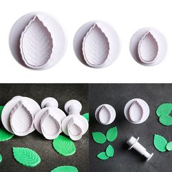Cake Rose Leaf Plunger Fondant Decorating Sugar Craft Mold Cookie Biscuit Cutter Pastry Tools
