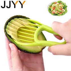 3-in-1 avocado slicer: shea corer, butter fruit peeler, cutter & pulp separator - plastic knife kitchen vegetable tools