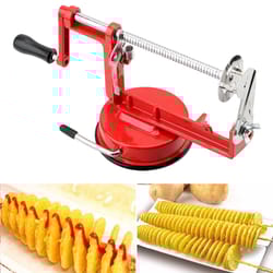stainless steel manual spiralizer: twisted potato & apple slicer, vegetable spiralizer -cooking tools for french fry cu
