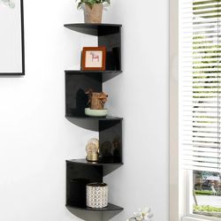 5-layer wooden corner shelf: display stand, storage, bookshelf, plant holder - home & kitchen accessories