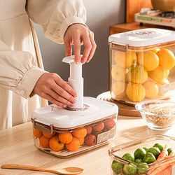 Vacuum Sealed Canister: Household Fresh-Keeping Box for Refrigerator, Food Storage Containers - Drainable Kitchen Organi