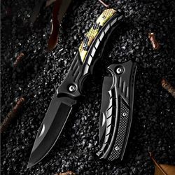 stainless steel folding fillet knife - easy to carry camping & fishing accessory with pp handle