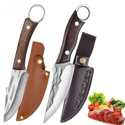 Stainless Steel Boning Knives: Handmade Forged Knife for Fruit, Meat, Fish - Cooking Knife