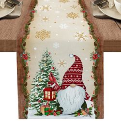 Christmas Snowman Snowflake Decoration Table Runner for Wedding Party - Dining Room & Living Room Tablecloth