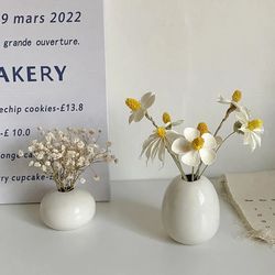 Ins Ceramics Flower Vase Nordic Hydroponics Creative Room Decor Mini Flower Plant Bottle Pots Desktop Ornament