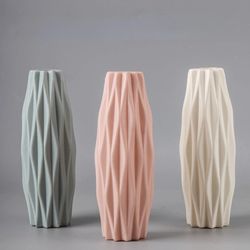 modern white pink blue plastic vase - nordic style home decor flower arrangement