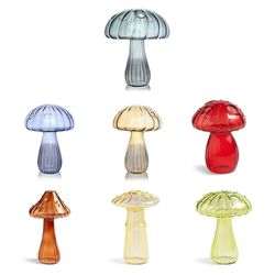 Creative Mushroom Glass Vase: Aromatherapy Bottle for Home Hydroponic Flower Table Decoration