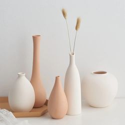 Modern Ceramic Vase for Home Decor - Living Room, Desk, Kitchen, Dining Table - Flower Arrangement Ornament