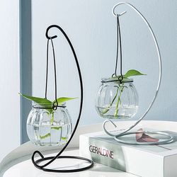 Creative Hanging Glass Vase: Transparent Hydroponic Plant Bottle for Indoor Home Decoration - Fresh Ornament