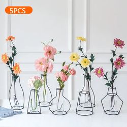 nordic flower vases: iron line plant holder, living room home decor - 5pcs for home vase decoration
