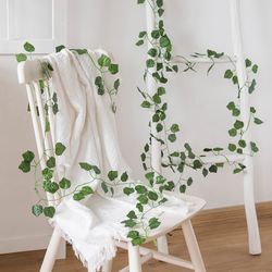 210cm artificial hanging christmas garland silk leaves for home wedding party garden decoration